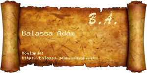 Balassa Ádám névjegykártya