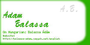 adam balassa business card